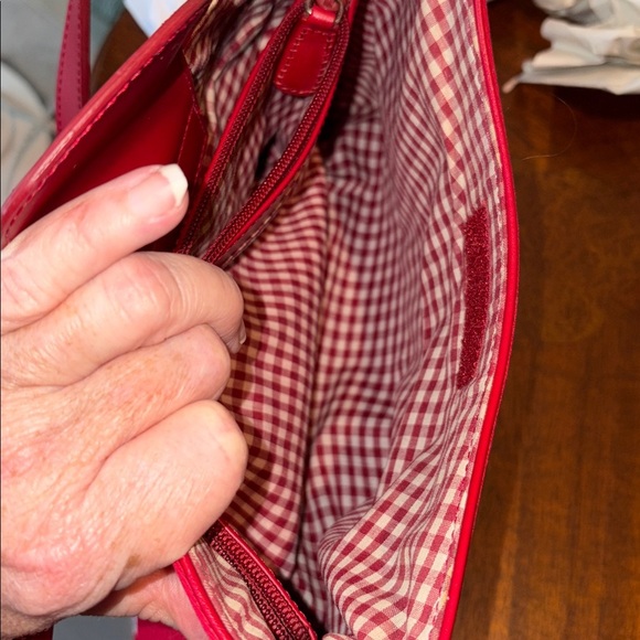 Amanda Smith   Patriotic  shoulder bag  canvas red/white embroidered stars  NWOT - Picture 16 of 17